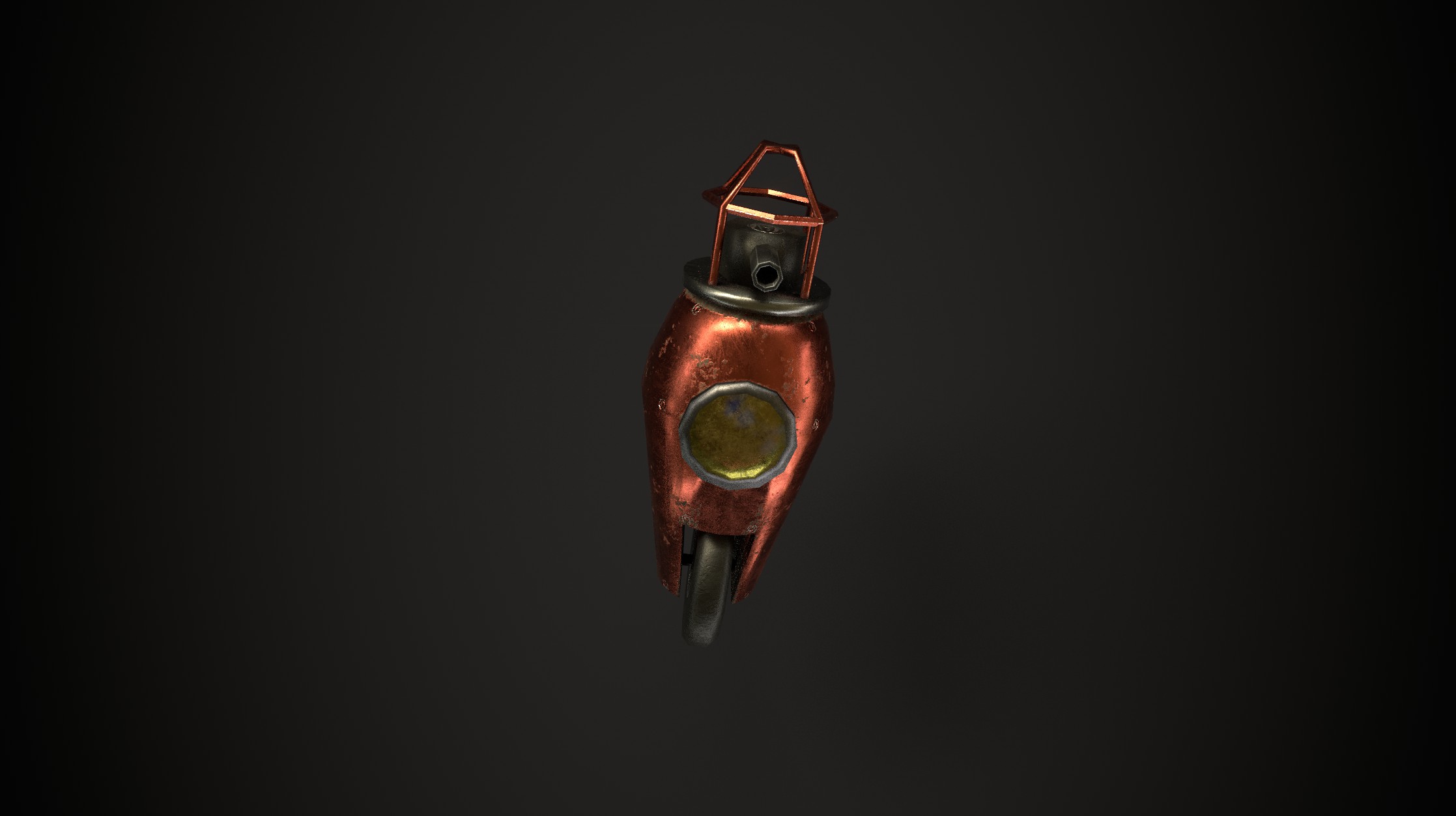 Copper droid with one wheel